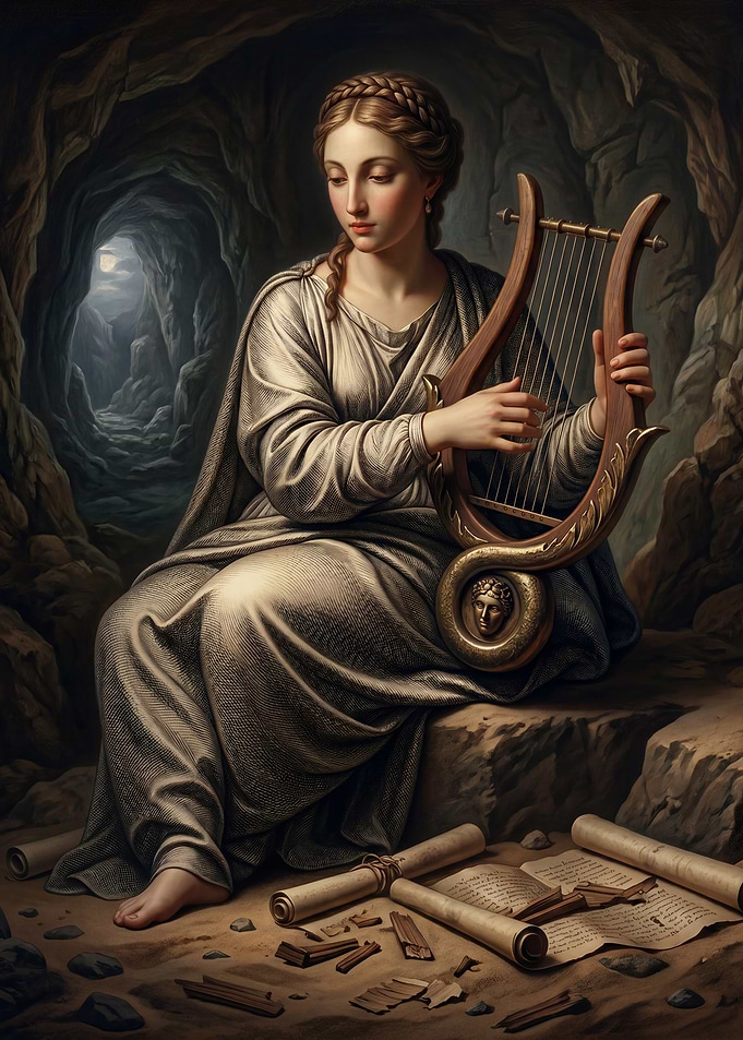 Classical Muse Playing a Lyre