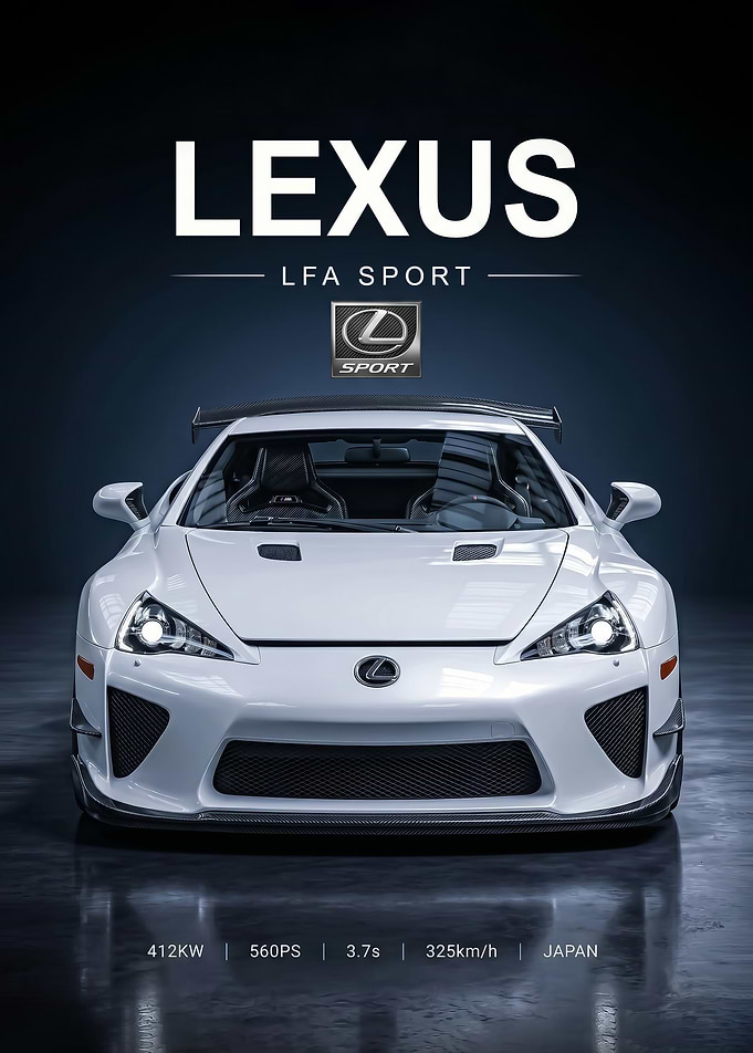 white sleek Lexus LFA Sport Poster