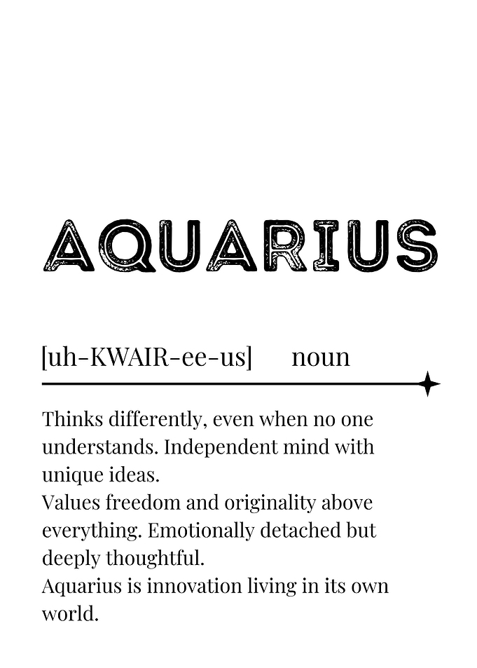 Aquarius Zodiac Definition Poster