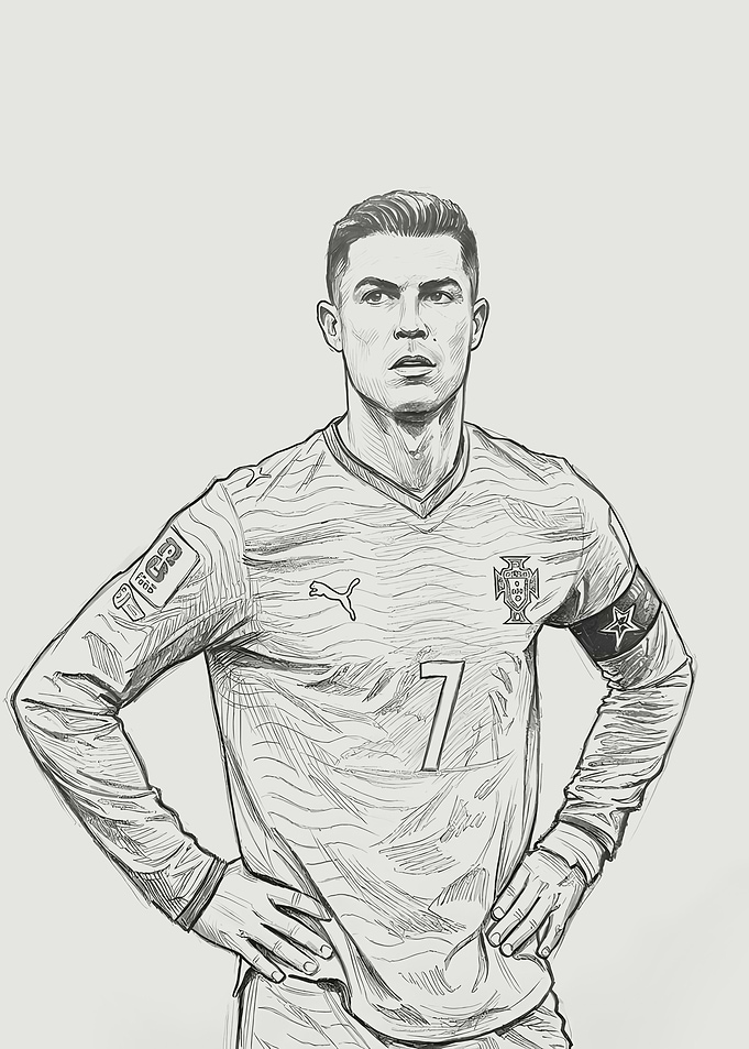 Cristiano Ronaldo Pencil Sketch Portrait