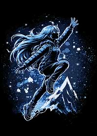 Anime Girl Reaching for Stars