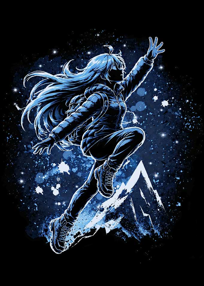 Anime Girl Reaching for Stars