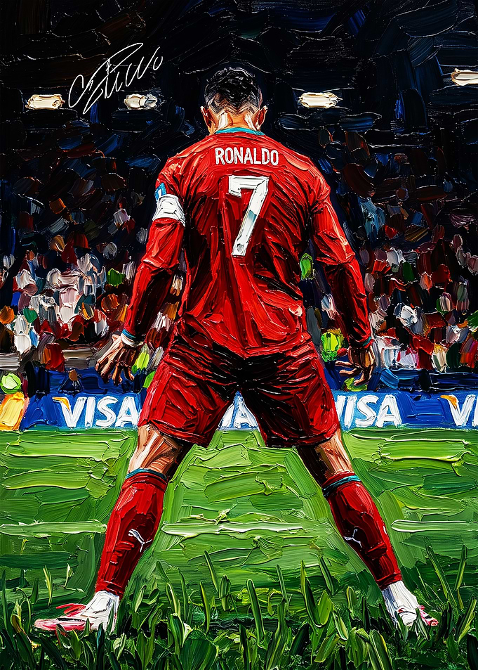 Cristiano Ronaldo Oil Painting Portrait