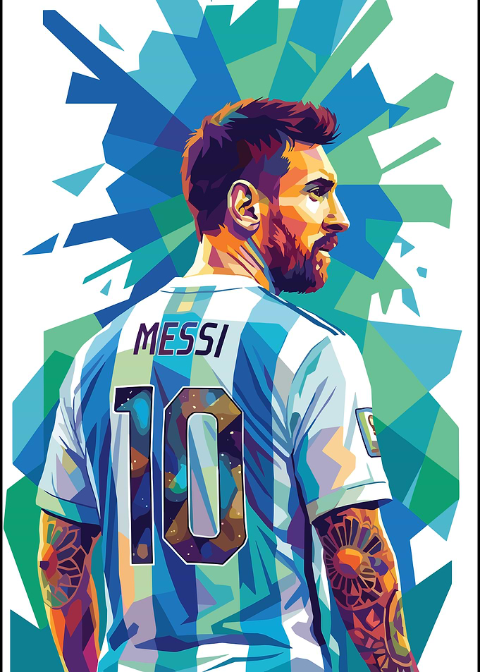 Lionel Messi Geometric Pop Art Portrait