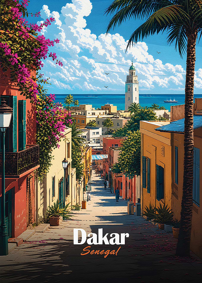 Dakar Senegal Travel Poster