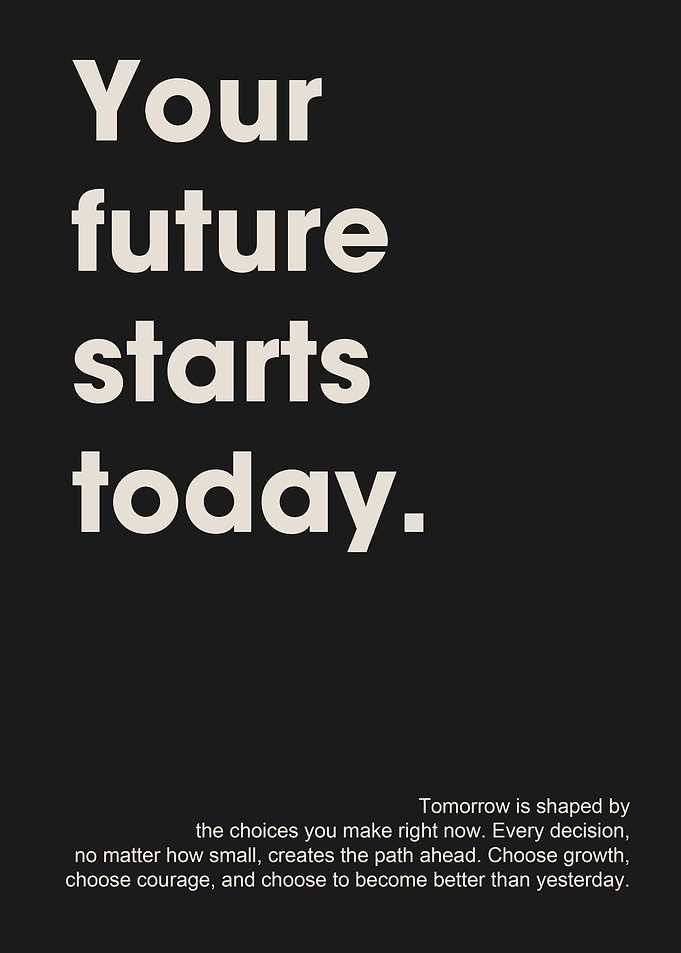 Your future starts today motivational poster