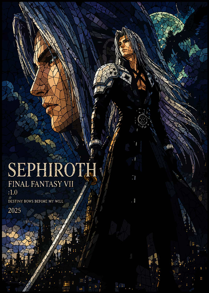 Sephiroth Final Fantasy VII Stained Glass