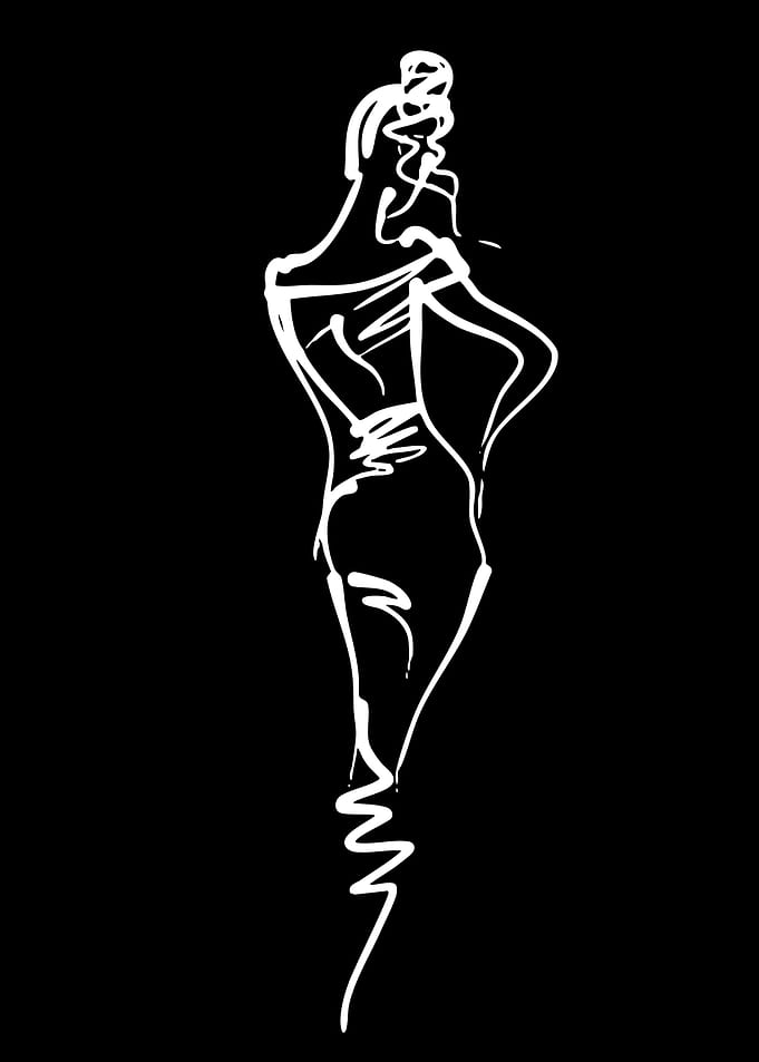 Minimalist Fashion Sketch of Woman