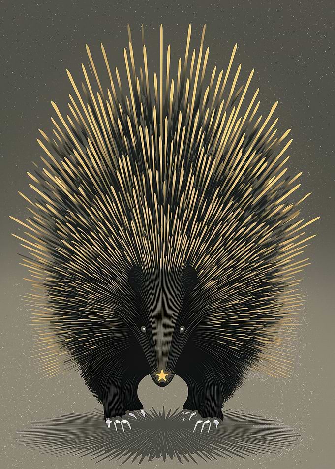 Stylized Illustration of an Echidna