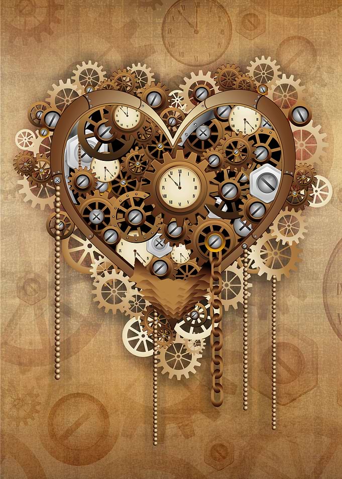 Steampunk Mechanical Heart Gear Art
