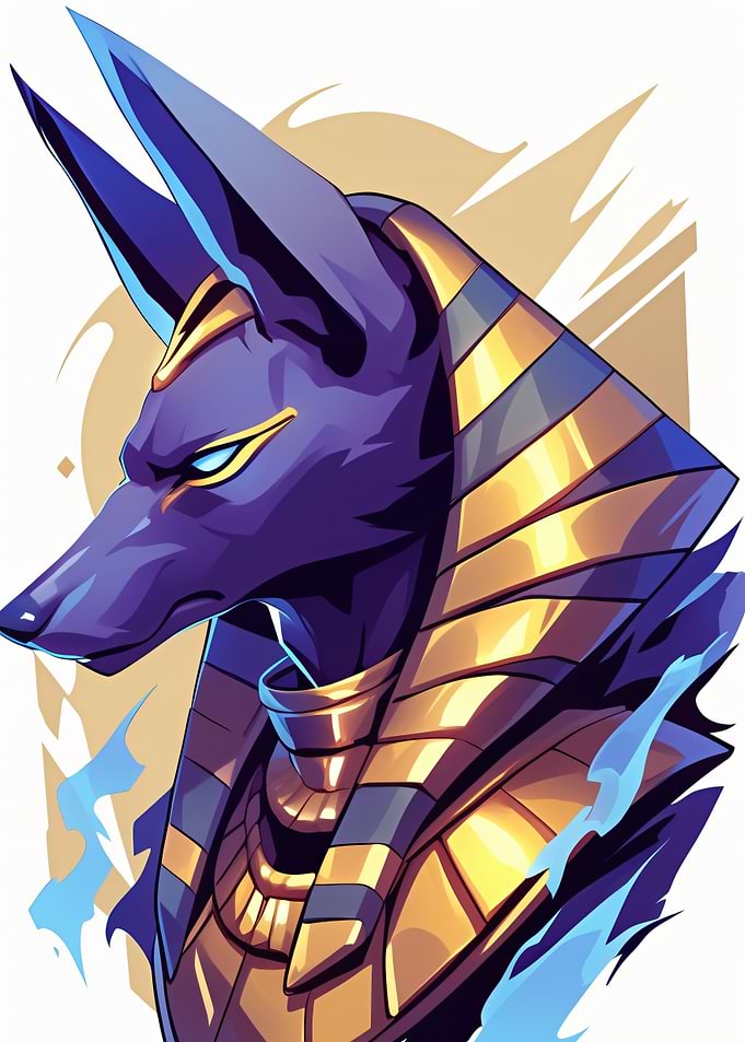 Anubis Egyptian God Digital Illustration