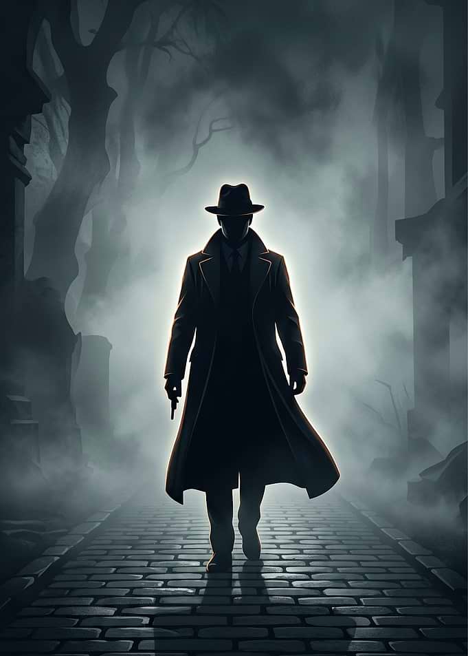 Noir Detective Walking in the dark