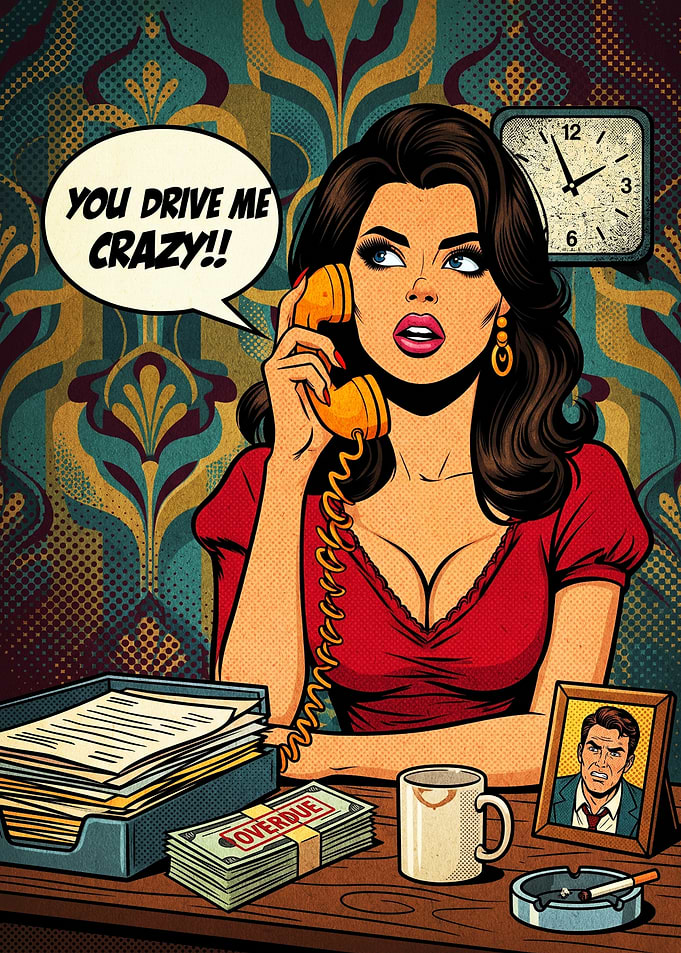 Pop Art Woman on Telephone