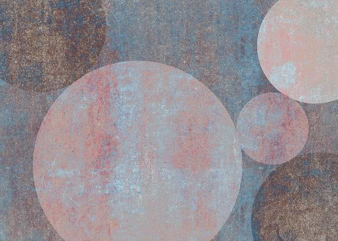 Abstract Textured Circles Composition