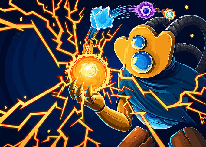 Pixel Art Robot Casting Magic