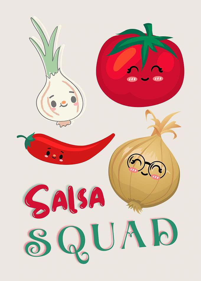 Cute Salsa Squad Vegetable Illustration