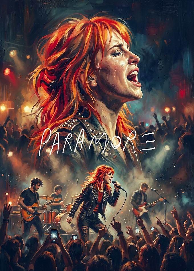 Paramore Concert Performance Art Poster