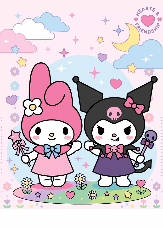 My Melody and Kuromi Friendship Illustration