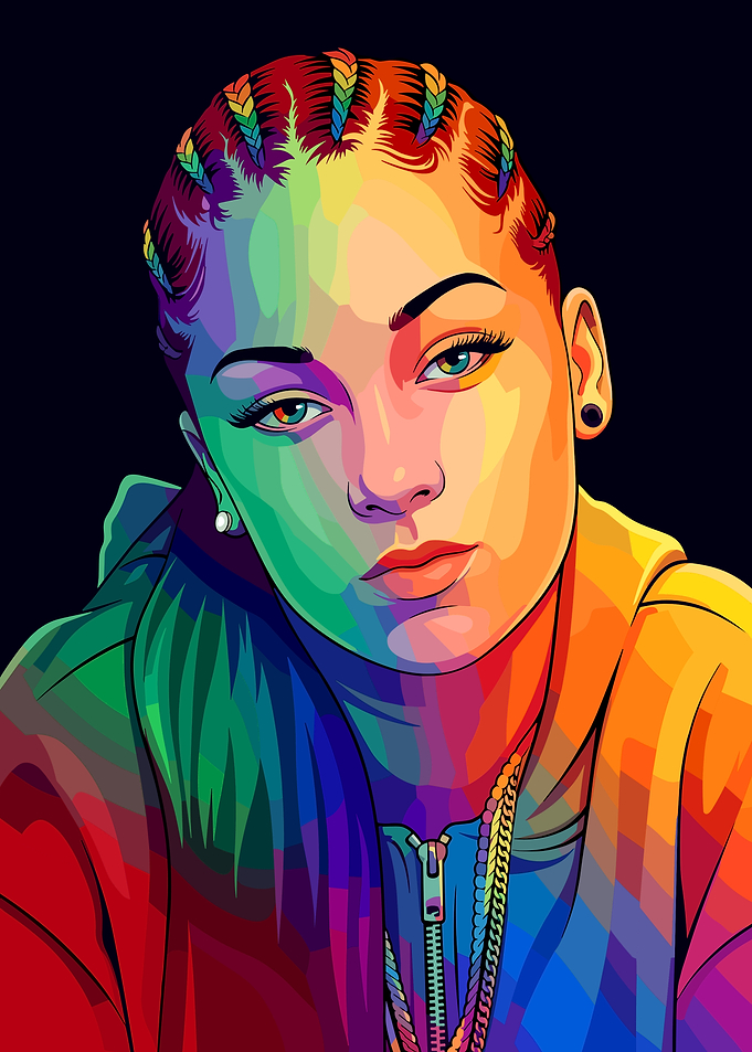 Colorful Pop Art Portrait of Bhad Bhabie