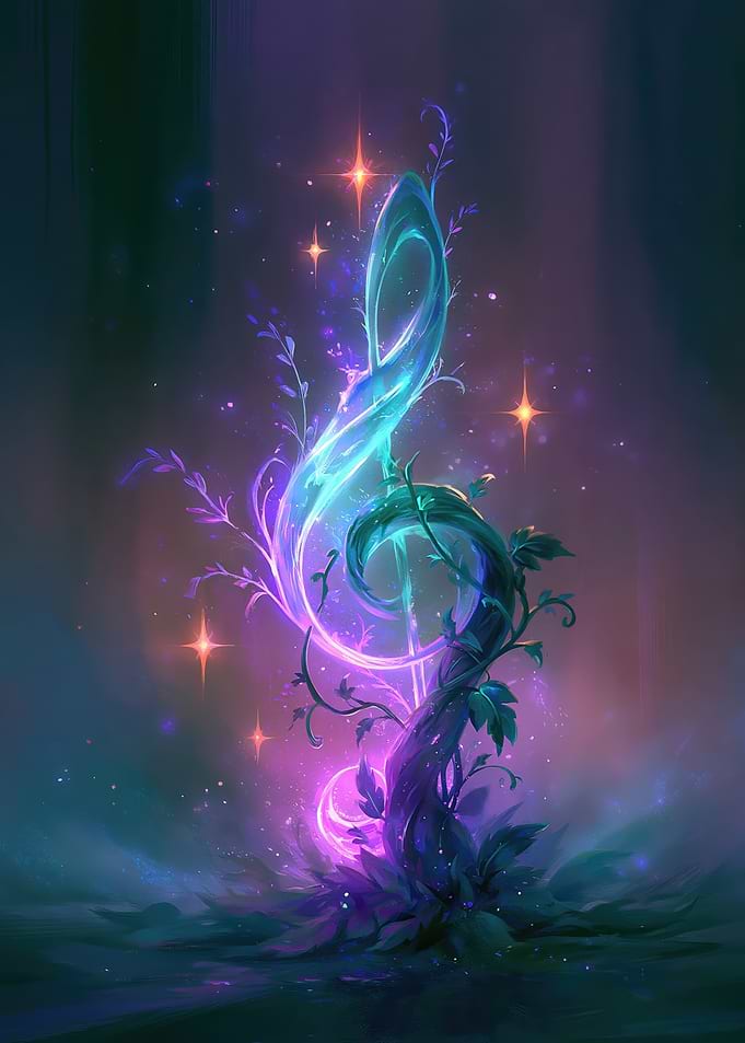 Magical Glowing Treble Clef