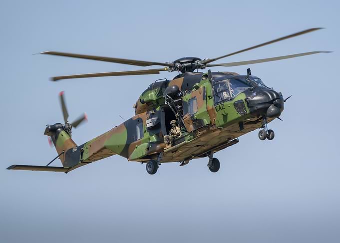 NH90 Military Transport Helicopter in Flight