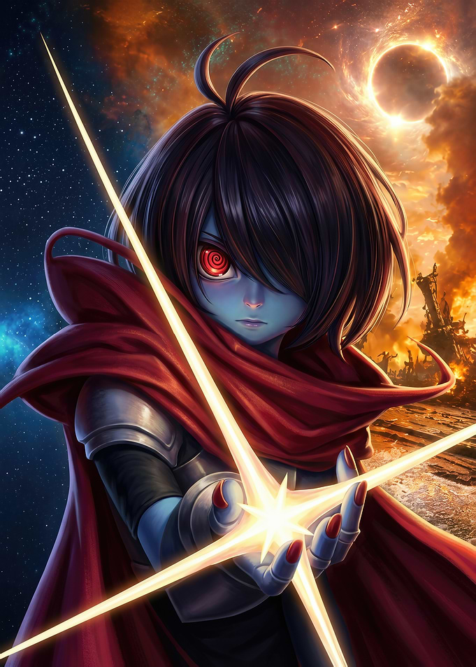 Cosmic Warrior with Glowing Star