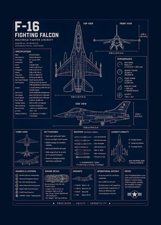 F-16 Fighting Falcon Blueprint