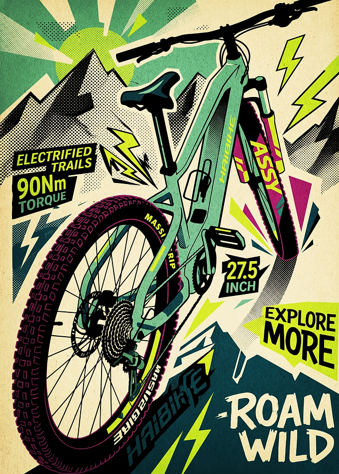 Haibike Electric Mountain Bike Poster