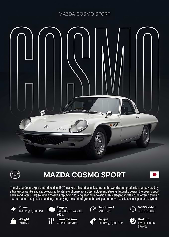 Mazda Cosmo Sport Automotive Poster