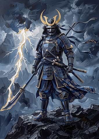 Samurai Warrior with Lightning Storm