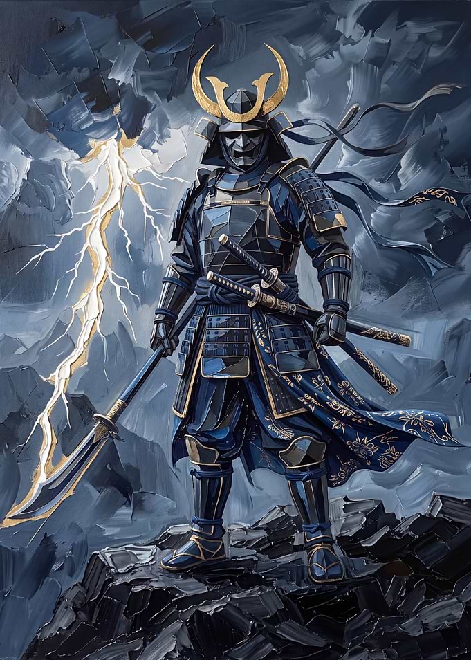 Samurai Warrior with Lightning Storm