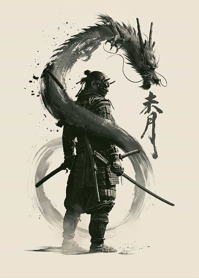 Samurai Warrior with Dragon Spirit