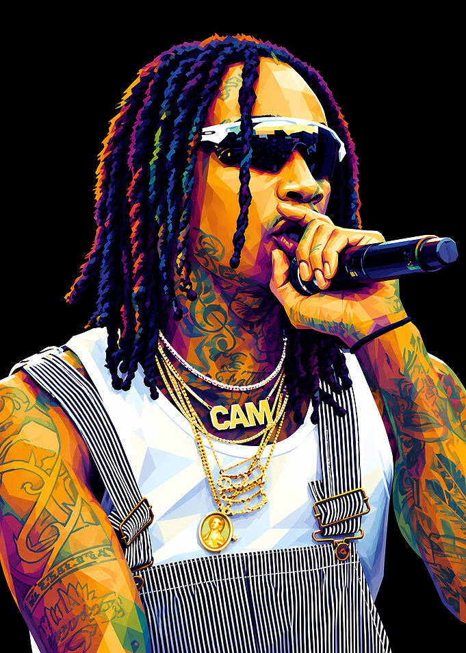 Wiz Khalifa Low Poly Portrait