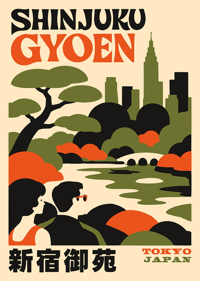 Shinjuku Gyoen Tokyo Travel Poster