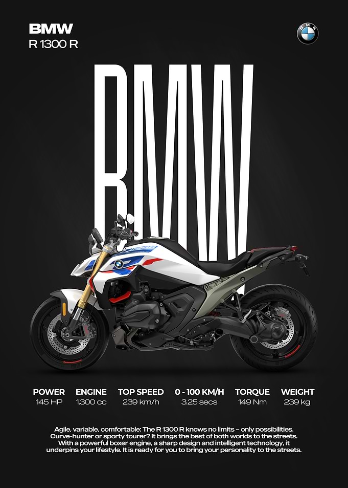 BMW R 1300 R Motorcycle Poster