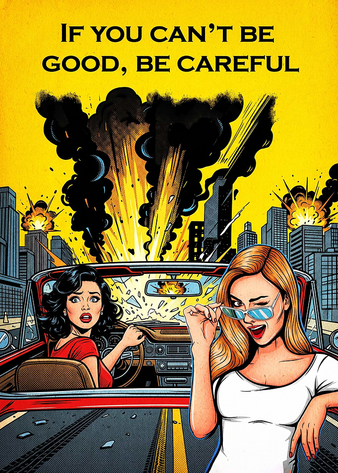 Pop Art Car Explosion Poster