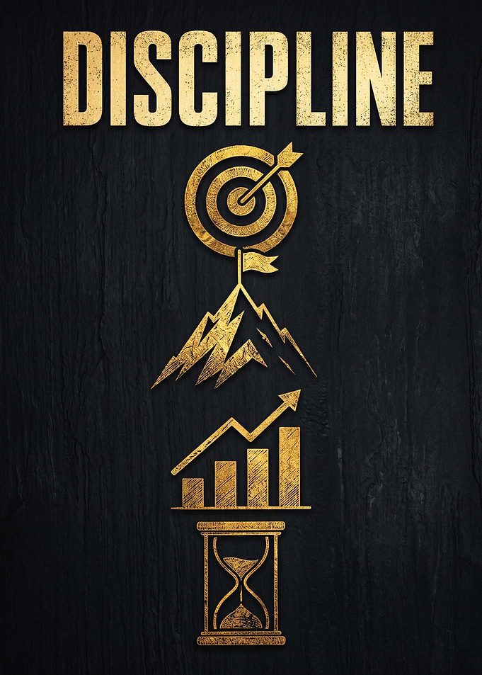 Discipline Motivational Gold Icon Poster
