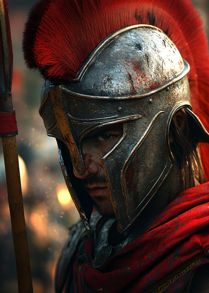 Spartan Warrior in Battle Gear