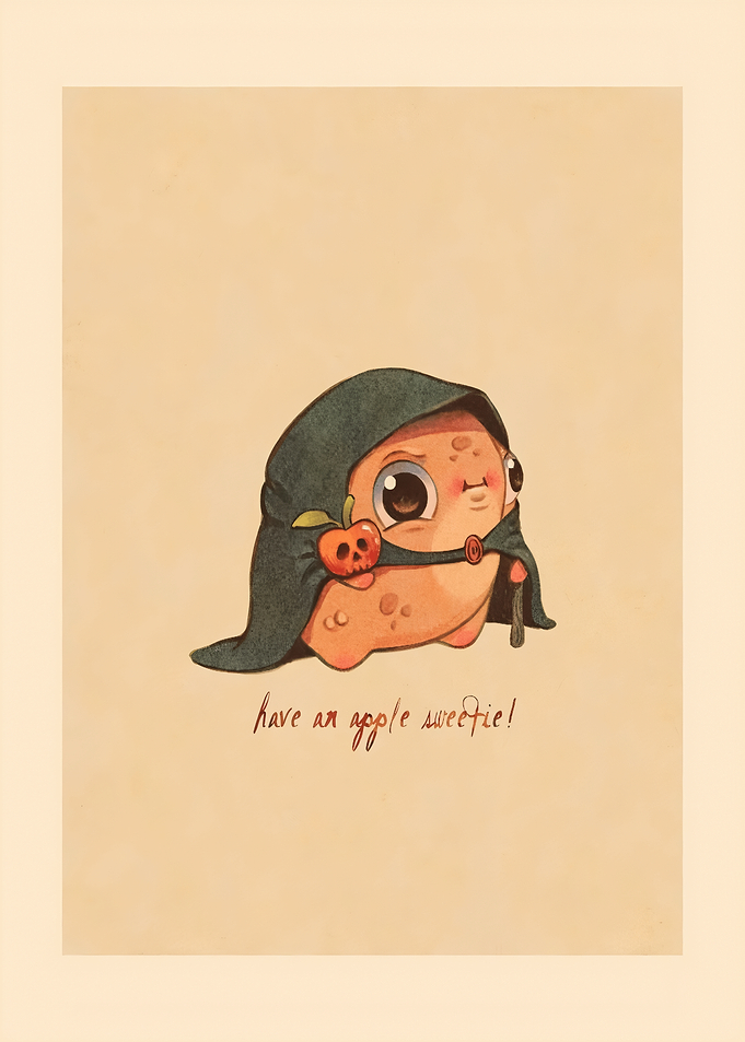 Cute Potato Witch Offering Poison Apple