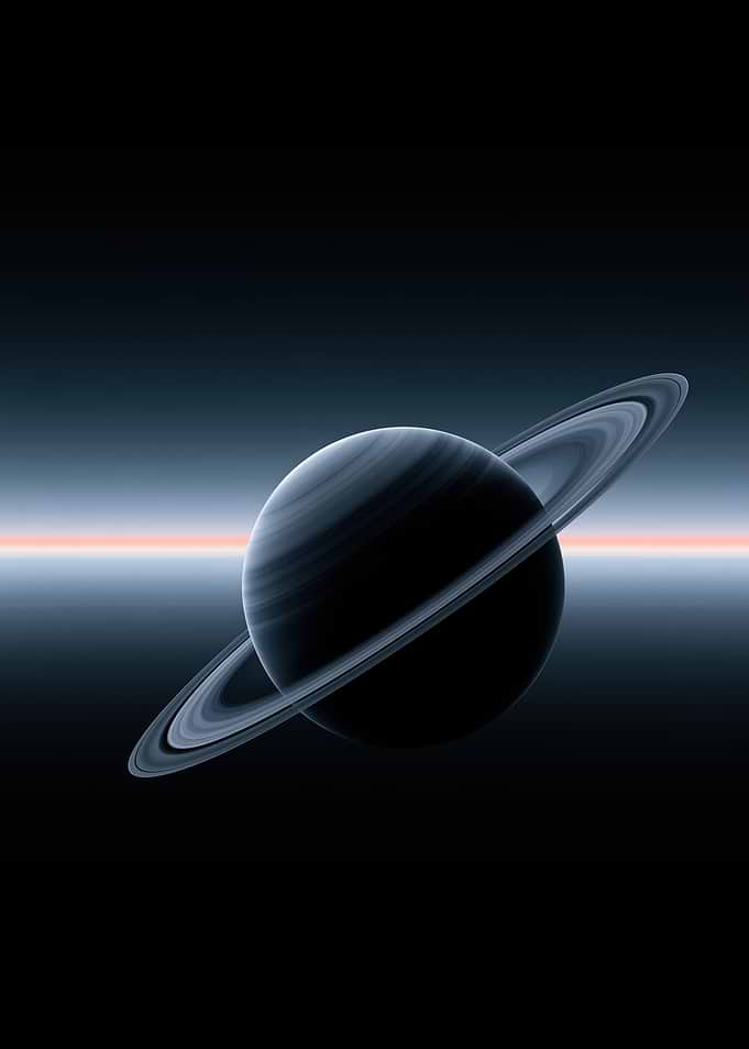 Minimalist Saturn Planet Illustration