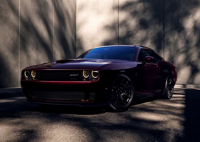 Dark Red Dodge Challenger SRT