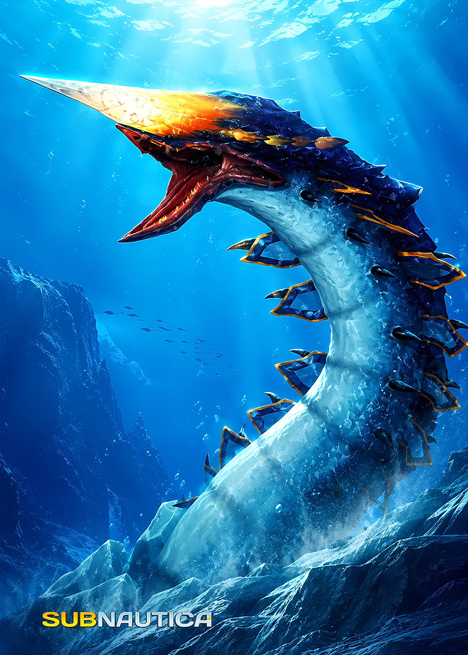 Subnautica Reaper Leviathan Underwater Poster