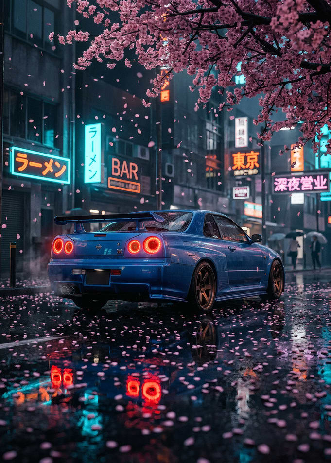 Nissan Skyline GT-R in Tokyo Night Drift