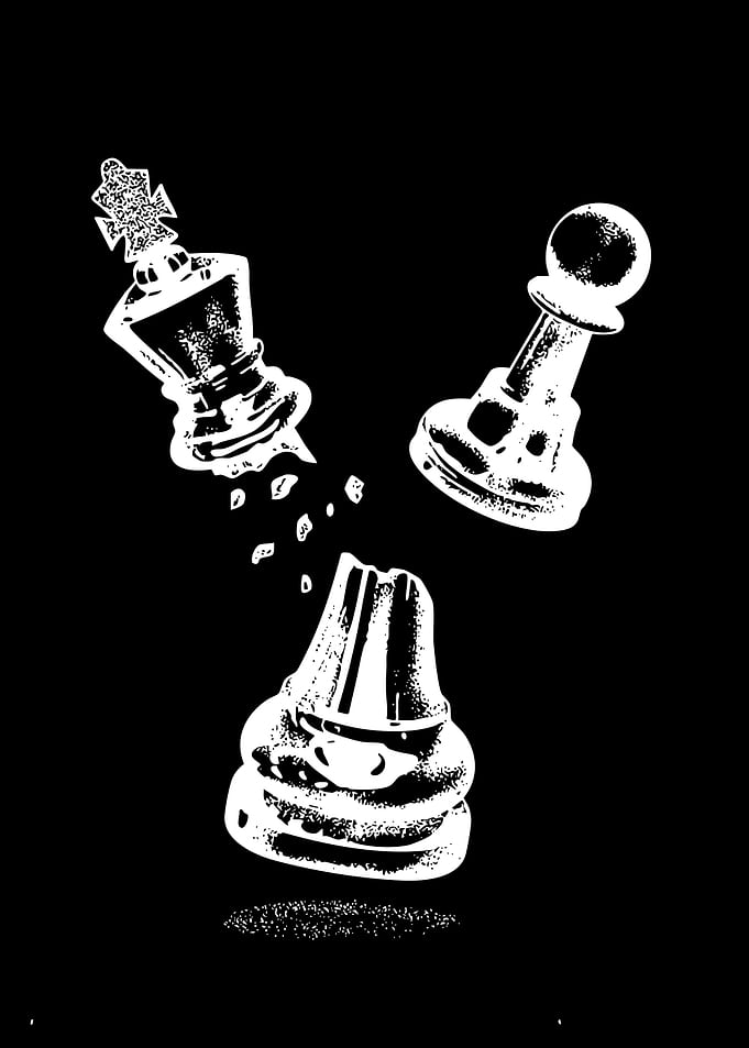 Broken Chess King and Pawn