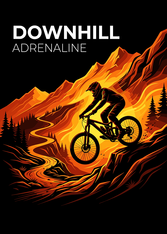 Downhill Adrenaline Mountain Biking Poster