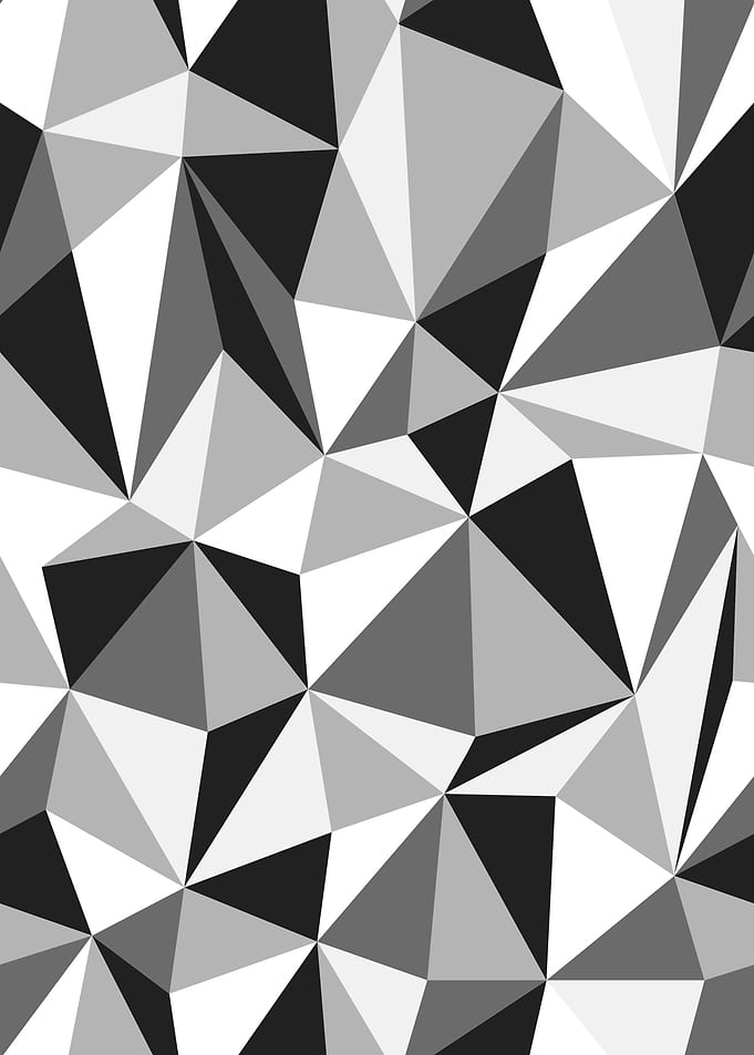 Monochrome Geometric Low Poly Pattern