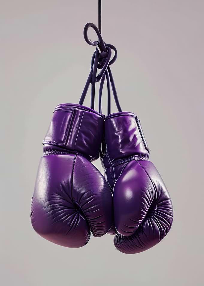 Pair of Purple Boxing Gloves