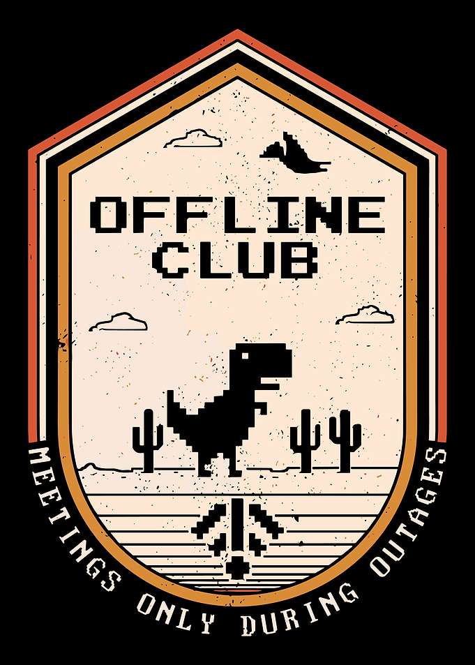 Offline Club Pixel Dinosaur Poster | Retro Gaming Vintage Wall Art