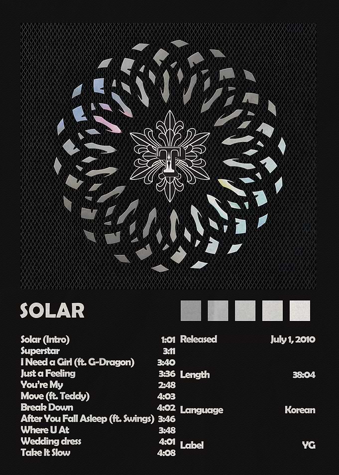 Taeyang Solar Album Tracklist Poster