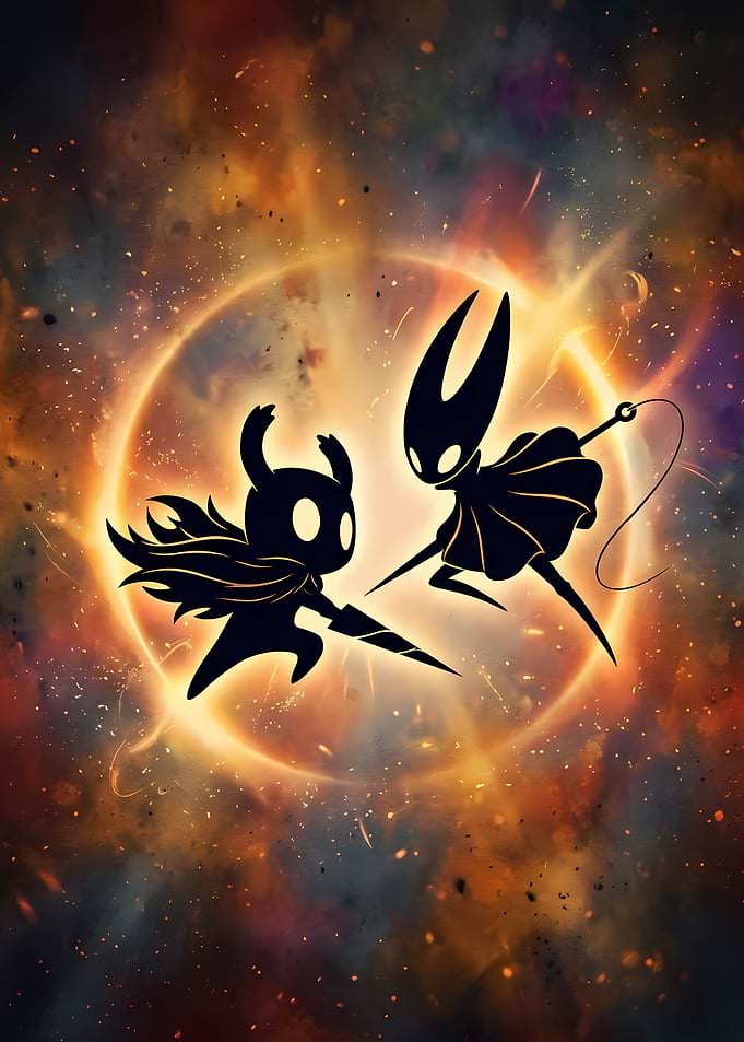 Hollow Knight and Hornet Silhouette